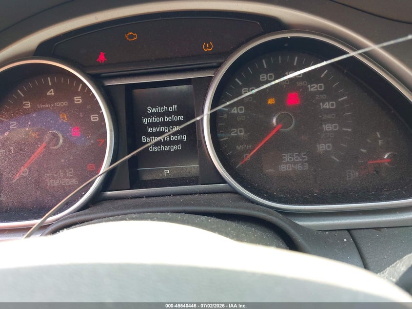 2014 Audi Q7 VIN WA1CGAFE5ED020319 IAAI salvage auction — NORMAL WEAR, Original (Ohio), sold $450 on 2026-07-07 (photo 7)