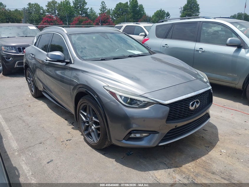 2017 Infiniti Qx30 VIN SJKCH5CP2HA023889 IAAI salvage auction — LEFT FRONT, Clear-Dealer Only (North Carolina), sold $8,500 on 2026-07-27 (photo 1)