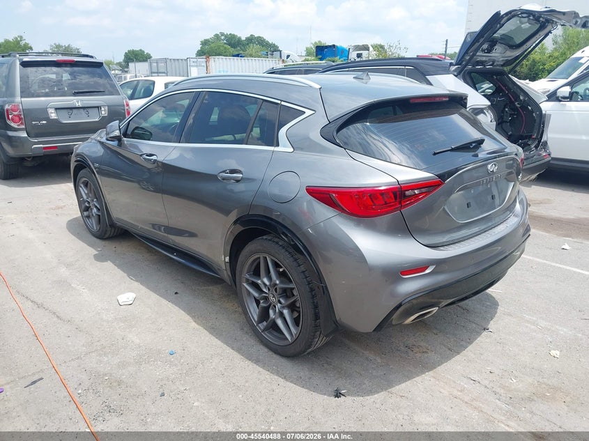 2017 Infiniti Qx30 VIN SJKCH5CP2HA023889 IAAI salvage auction — LEFT FRONT, Clear-Dealer Only (North Carolina), sold $8,500 on 2026-07-27 (photo 3)