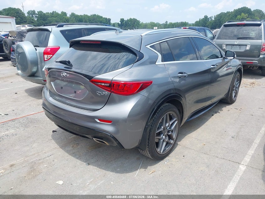 2017 Infiniti Qx30 VIN SJKCH5CP2HA023889 IAAI salvage auction — LEFT FRONT, Clear-Dealer Only (North Carolina), sold $8,500 on 2026-07-27 (photo 4)