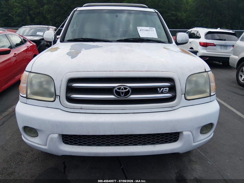 2002 Toyota Sequoia VIN 5TDZT38AX2S087337 IAAI salvage auction — NORMAL WEAR, Clear (North Carolina), sold $675 on 2026-07-15 (photo 6)