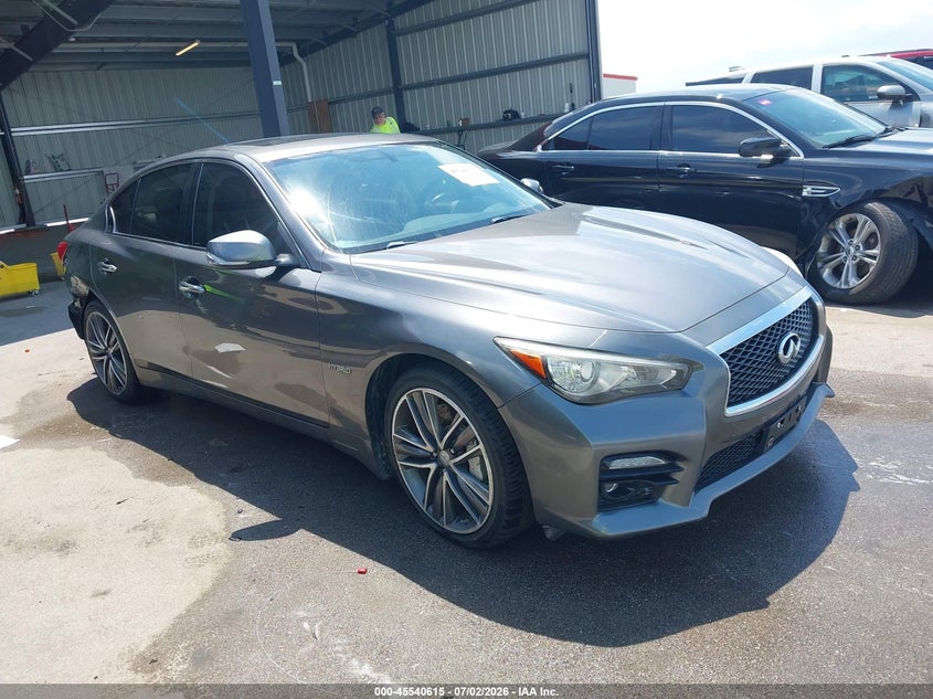 2014 Infiniti Q50 VIN JN1AV7AR3EM702814 IAAI salvage auction — REAR END, Certificate Of Title (Nebraska), sold $2,450 on 2026-08-20 (photo 1)