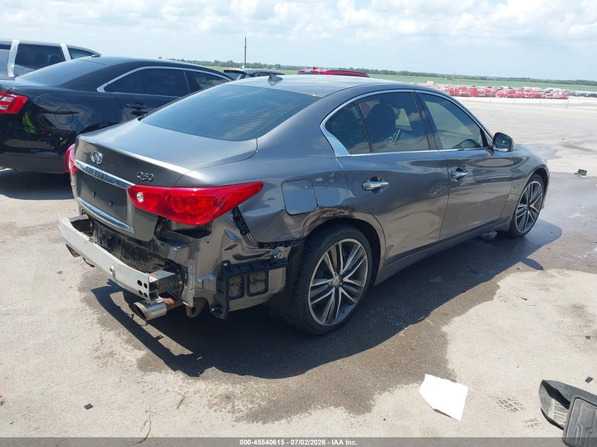 2014 Infiniti Q50 VIN JN1AV7AR3EM702814 IAAI salvage auction — REAR END, Certificate Of Title (Nebraska), sold $2,450 on 2026-08-20 (photo 4)
