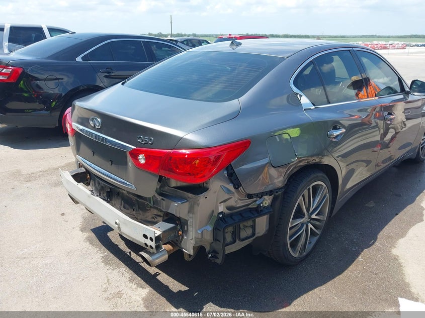 2014 Infiniti Q50 VIN JN1AV7AR3EM702814 IAAI salvage auction — REAR END, Certificate Of Title (Nebraska), sold $2,450 on 2026-08-20 (photo 6)
