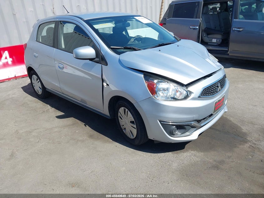 2020 Mitsubishi Mirage VIN ML32A3HJ9LH003170 IAAI salvage auction — LEFT FRONT, Salvage (California), sold $900 on 2026-07-23 (photo 1)