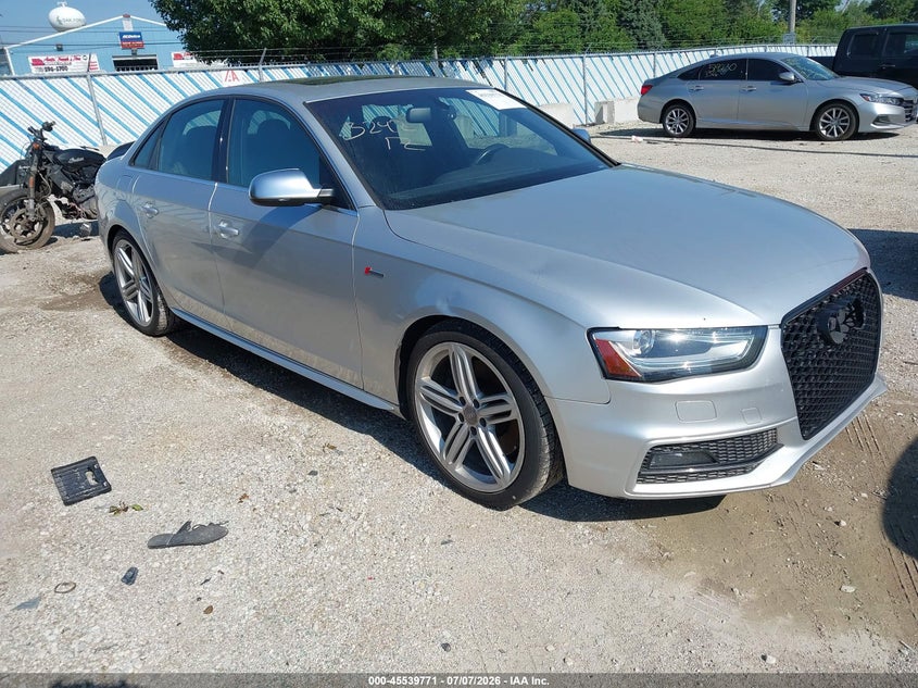 2013 Audi S4 VIN WAUDGAFL7DA105586 IAAI salvage auction — NORMAL WEAR, Previous Salvage (Michigan), sold $4,650 on 2026-07-14 (photo 1)