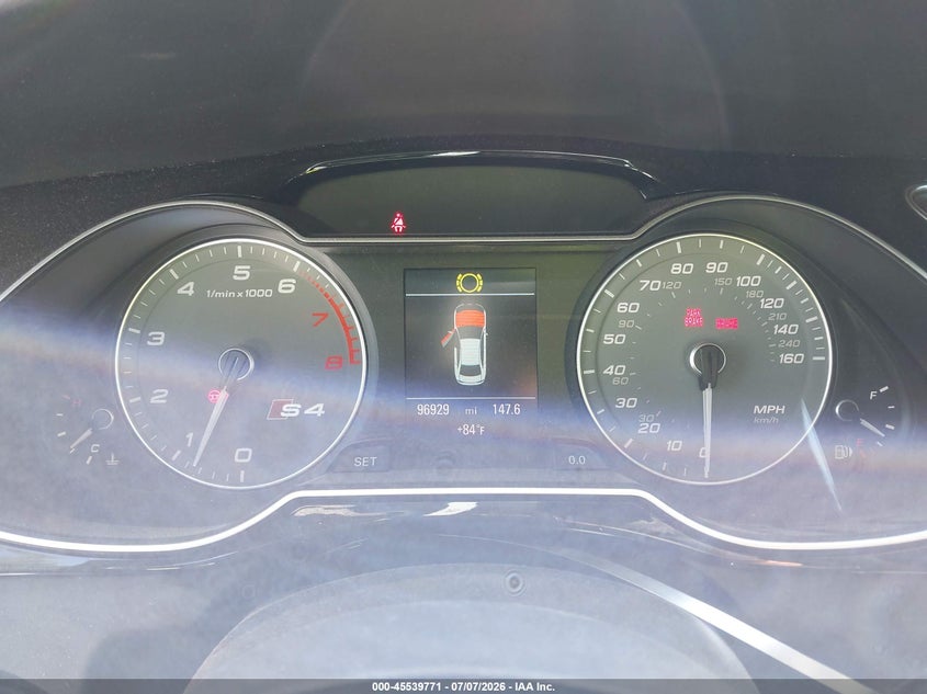 2013 Audi S4 VIN WAUDGAFL7DA105586 IAAI salvage auction — NORMAL WEAR, Previous Salvage (Michigan), sold $4,650 on 2026-07-14 (photo 7)