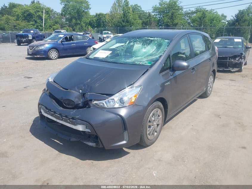 2015 Toyota Prius v VIN JTDZN3EU3FJ020865 IAAI salvage auction — FRONT END, Salvage Title, sold $2,850 on 2026-07-28 (photo 2)