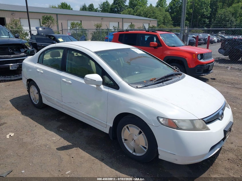 2006 Honda Civic hybrid VIN JHMFA36286S005332 IAAI salvage auction — SIDE, Clear (Virginia), sold $825 on 2026-07-22 (photo 1)