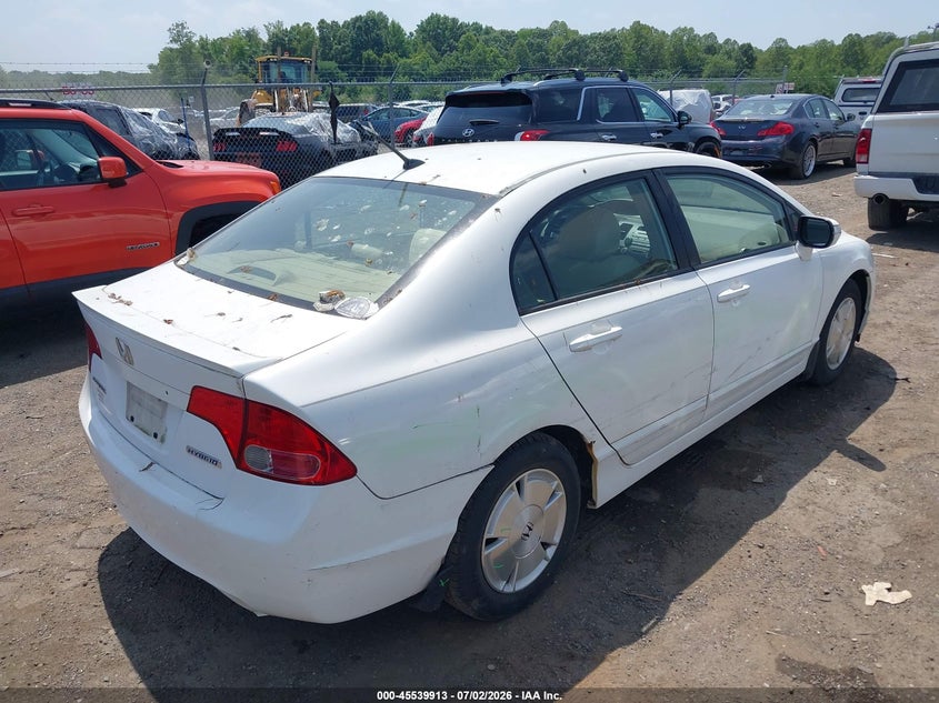 2006 Honda Civic hybrid VIN JHMFA36286S005332 IAAI salvage auction — SIDE, Clear (Virginia), sold $825 on 2026-07-22 (photo 4)