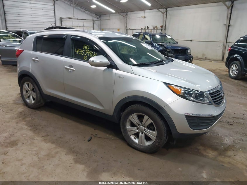 2013 Kia Sportage VIN KNDPBCA29D7524092 IAAI salvage auction — NORMAL WEAR, Clear (Pennsylvania), sold $2,000 on 2026-07-09 (photo 1)
