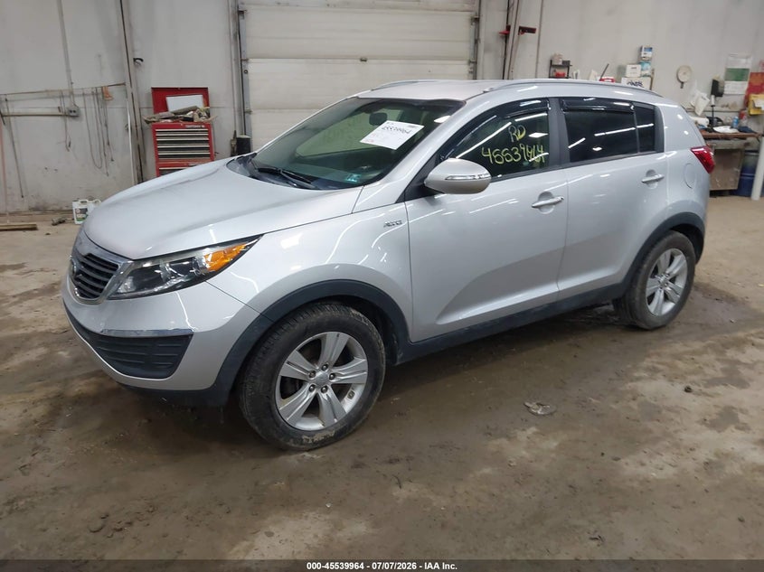 2013 Kia Sportage VIN KNDPBCA29D7524092 IAAI salvage auction — NORMAL WEAR, Clear (Pennsylvania), sold $2,000 on 2026-07-09 (photo 2)