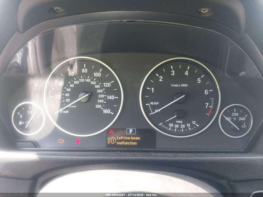 2014 BMW 3er VIN WBA3C3C51EP662792 IAAI salvage auction — FRONT & REAR, Salvage Title, sold $1,100 on 2026-08-19 (photo 7)