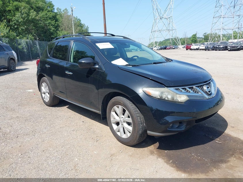 2011 Nissan Murano VIN JN8AZ1MW8BW185451 IAAI salvage auction — NORMAL WEAR, Clear (Pennsylvania), sold $475 on 2026-07-31 (photo 1)