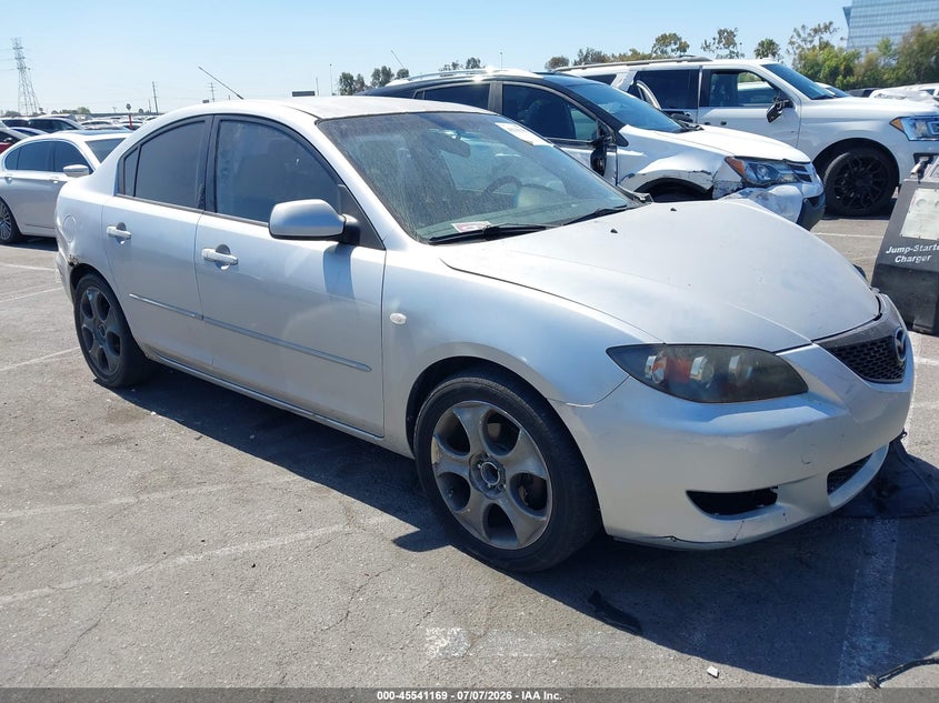 2005 Mazda 3 VIN JM1BK12F851254289 IAAI salvage auction — LEFT FRONT, Salvage (California), sold $25 on 2026-07-23 (photo 1)