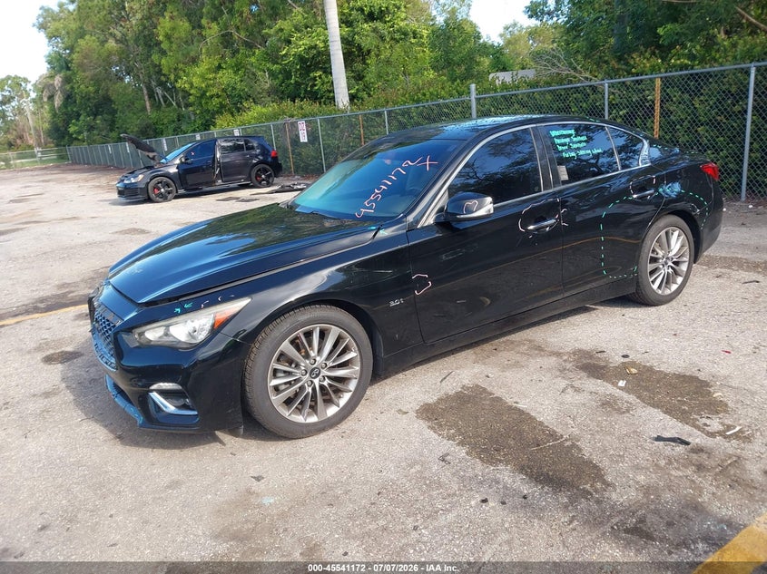 2018 Infiniti Q50 VIN JN1EV7AP0JM591584 IAAI salvage auction — REAR END, Rebuildable (Florida), sold $1,550 on 2026-07-29 (photo 2)