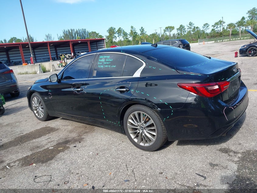 2018 Infiniti Q50 VIN JN1EV7AP0JM591584 IAAI salvage auction — REAR END, Rebuildable (Florida), sold $1,550 on 2026-07-29 (photo 3)