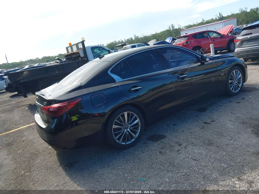 2018 Infiniti Q50 VIN JN1EV7AP0JM591584 IAAI salvage auction — REAR END, Rebuildable (Florida), sold $1,550 on 2026-07-29 (photo 4)