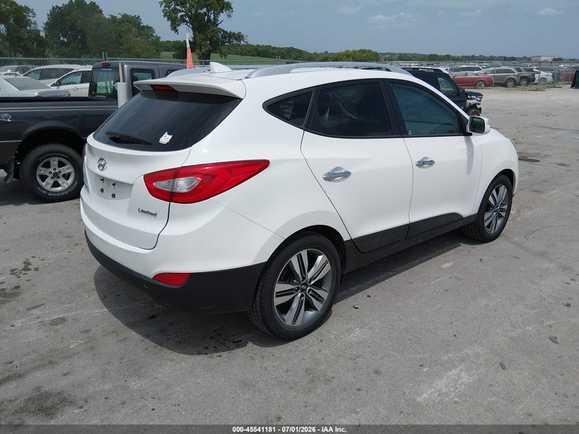 2015 Hyundai Tucson VIN KM8JU3AG7FU114113 IAAI salvage auction — HAIL, Regular Certificate (Iowa), sold $2,600 on 2026-07-21 (photo 4)
