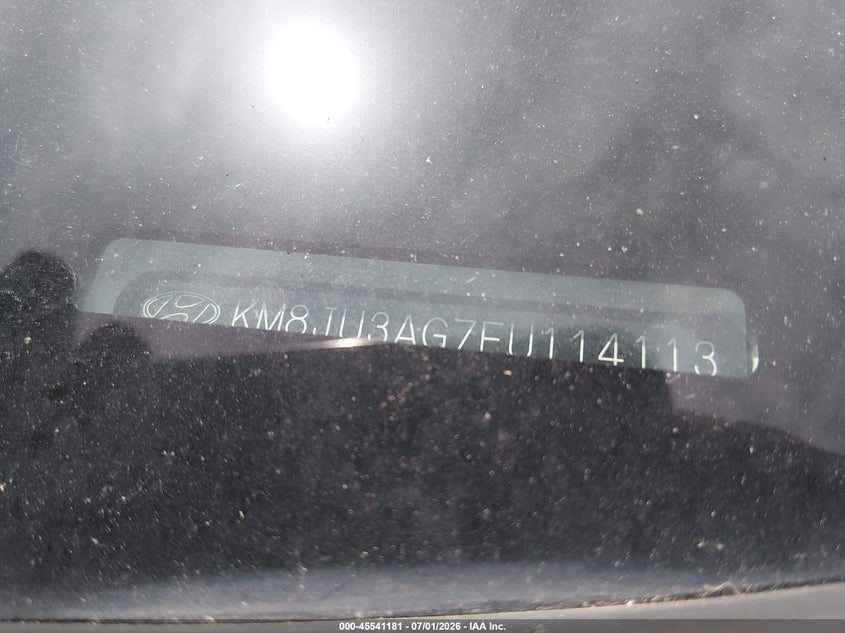 2015 Hyundai Tucson VIN KM8JU3AG7FU114113 IAAI salvage auction — HAIL, Regular Certificate (Iowa), sold $2,600 on 2026-07-21 (photo 9)