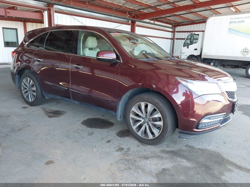 2014 Acura Mdx VIN 5FRYD4H42EB005472 IAAI salvage auction — LEFT FRONT, Salvage (California), sold $2,400 on 2026-07-10 (photo 1)
