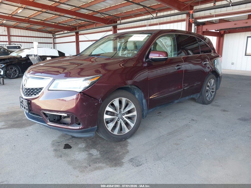 2014 Acura Mdx VIN 5FRYD4H42EB005472 IAAI salvage auction — LEFT FRONT, Salvage (California), sold $2,400 on 2026-07-10 (photo 2)