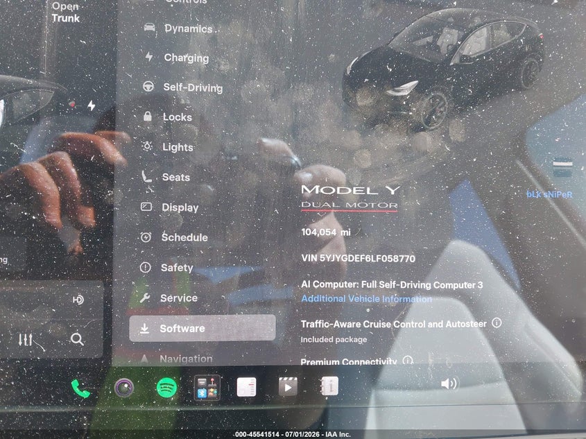 2020 Tesla Model y VIN 5YJYGDEF6LF058770 IAAI salvage auction — FRONT END, Salvage Title, sold $7,350 on 2026-09-06 (photo 7)