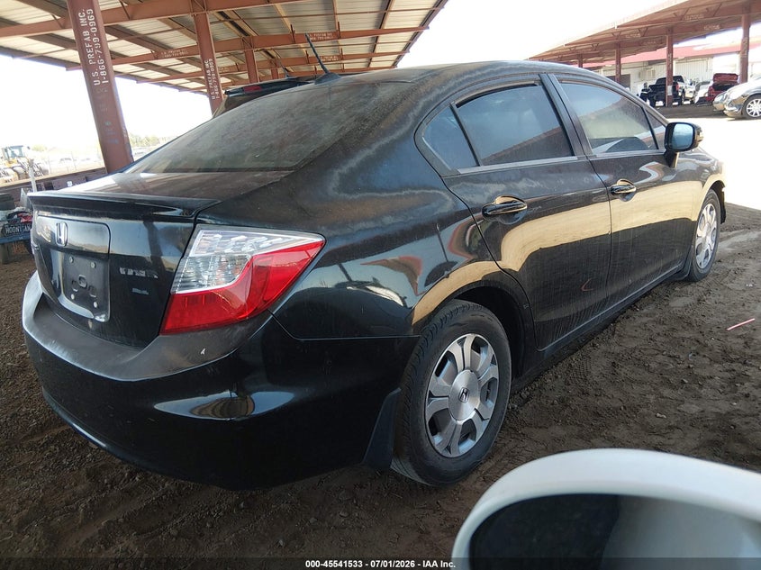 2012 Honda VIN JHMFB4F3XCS001077 IAAI salvage auction — NORMAL WEAR, Salvage (Arizona), sold $400 on 2026-07-28 (photo 4)