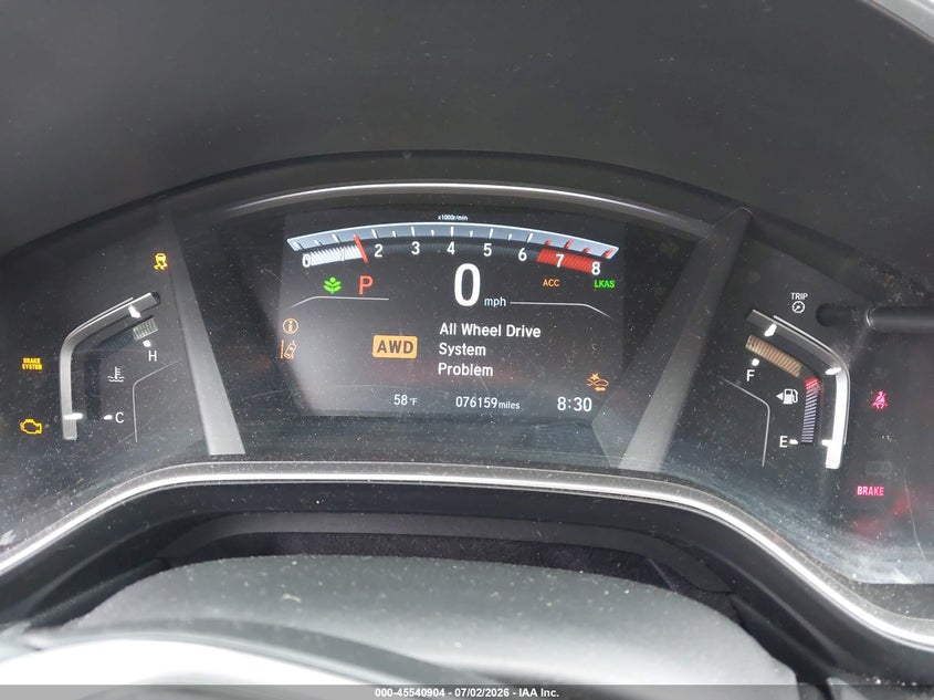 2019 Honda Cr-v VIN JHLRW2H8XKX022581 IAAI salvage auction — FRONT END, Bill Of Sale (Washington), sold $7,550 on 2026-07-15 (photo 7)