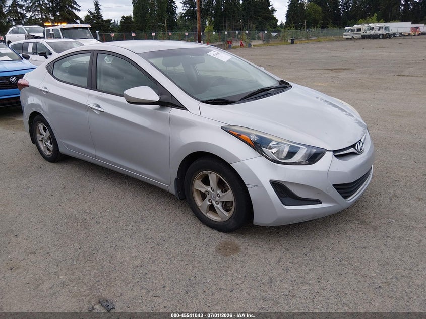 2014 Hyundai Elantra VIN KMHDH4AE1EU206936 IAAI salvage auction — VANDALISM, Clear (Florida), sold $425 on 2026-07-29 (photo 1)