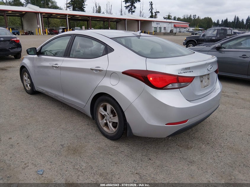 2014 Hyundai Elantra VIN KMHDH4AE1EU206936 IAAI salvage auction — VANDALISM, Clear (Florida), sold $425 on 2026-07-29 (photo 3)