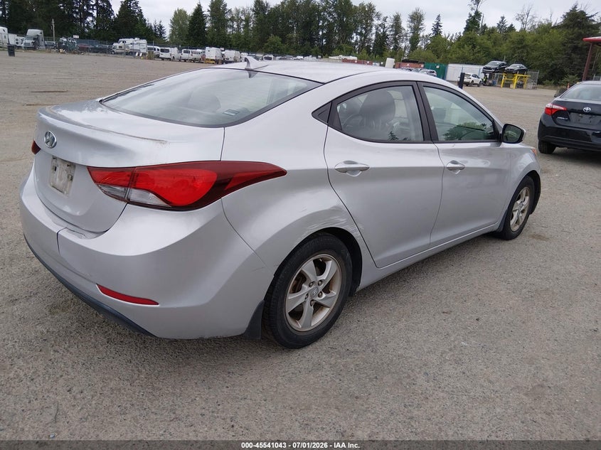 2014 Hyundai Elantra VIN KMHDH4AE1EU206936 IAAI salvage auction — VANDALISM, Clear (Florida), sold $425 on 2026-07-29 (photo 4)