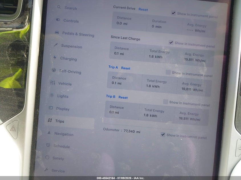 2019 Tesla Model x VIN 5YJXCAE2XKF185734 IAAI salvage auction — FRONT END, Rebuildable (Florida), sold $4,500 on 2026-07-29 (photo 7)