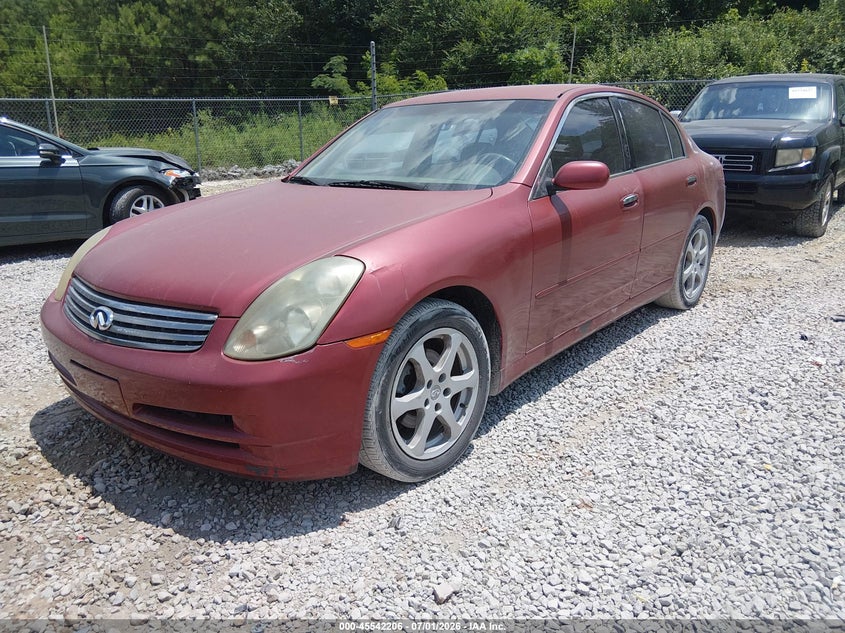 2003 Infiniti G35 VIN JNKCV51E33M323542 IAAI salvage auction — LEFT FRONT, Clear (Alabama), sold $125 on 2026-07-20 (photo 2)