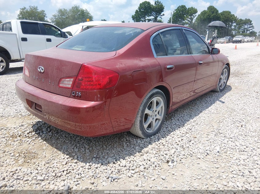 2003 Infiniti G35 VIN JNKCV51E33M323542 IAAI salvage auction — LEFT FRONT, Clear (Alabama), sold $125 on 2026-07-20 (photo 4)