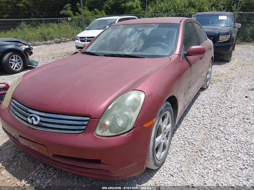 2003 Infiniti G35 VIN JNKCV51E33M323542 IAAI salvage auction — LEFT FRONT, Clear (Alabama), sold $125 on 2026-07-20 (photo 6)