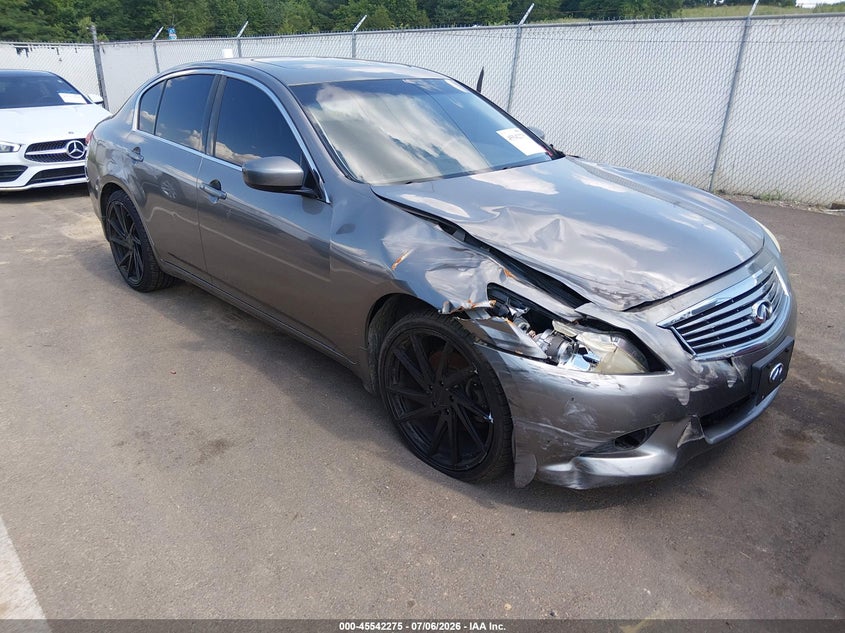 2013 Infiniti G VIN JN1CV6AR8DM763383 IAAI salvage auction — FRONT END, Salvage (Mississippi), sold $650 on 2026-07-30 (photo 1)