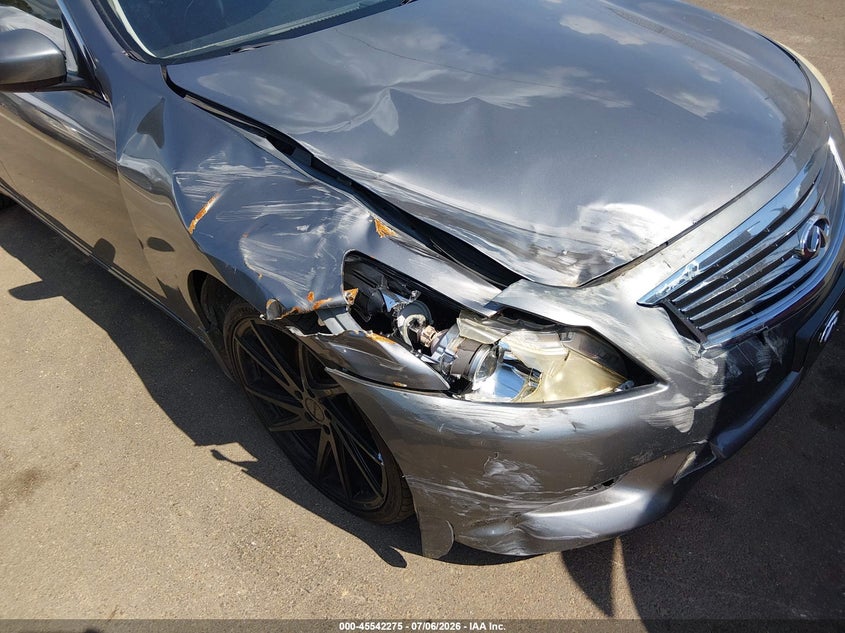 2013 Infiniti G VIN JN1CV6AR8DM763383 IAAI salvage auction — FRONT END, Salvage (Mississippi), sold $650 on 2026-07-30 (photo 6)