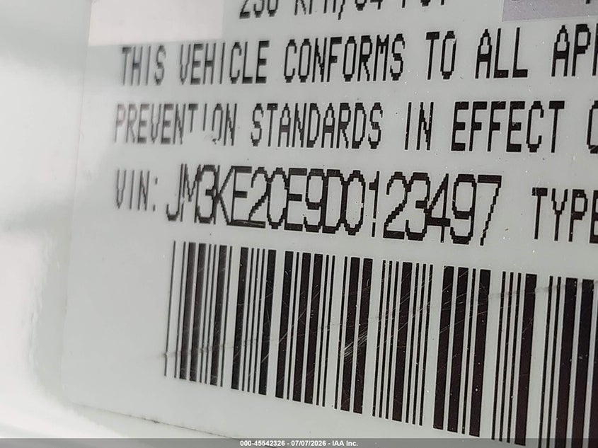 2013 Mazda Cx-5 VIN JM3KE2CE9D0123497 IAAI salvage auction — SIDE, Salvage (Texas), sold $2,000 on 2026-07-15 (photo 9)