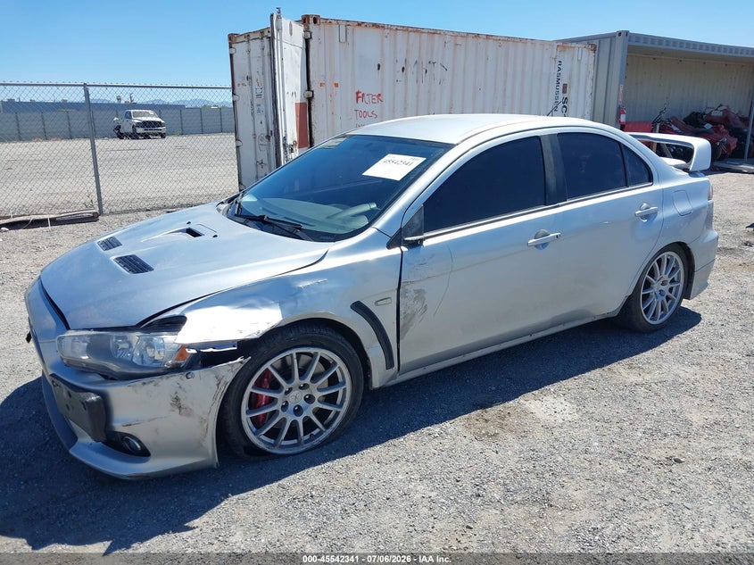 2015 Mitsubishi Lancer evolution VIN JA32W8FV8FU006606 IAAI salvage auction — FRONT & REAR, Salvage Title, sold $6,900 on 2026-07-30 (photo 2)