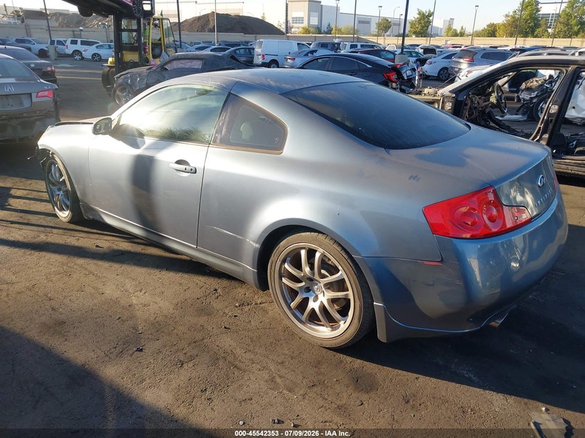 2007 Infiniti G VIN JNKCV54E87M909137 IAAI salvage auction — LEFT FRONT, Salvage Certificate (California), sold $1,050 on 2026-07-17 (photo 3)