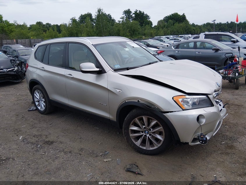2014 BMW X3 VIN 5UXWX9C59E0D42668 IAAI salvage auction — FRONT END, Clear (Massachusetts), sold $2,400 on 2026-07-17 (photo 1)