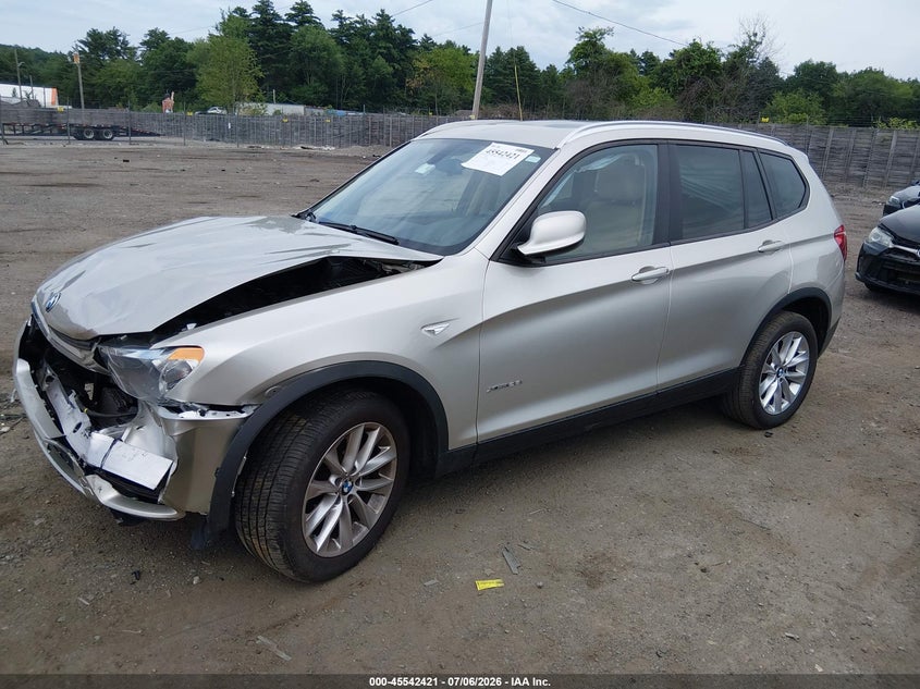 2014 BMW X3 VIN 5UXWX9C59E0D42668 IAAI salvage auction — FRONT END, Clear (Massachusetts), sold $2,400 on 2026-07-17 (photo 2)