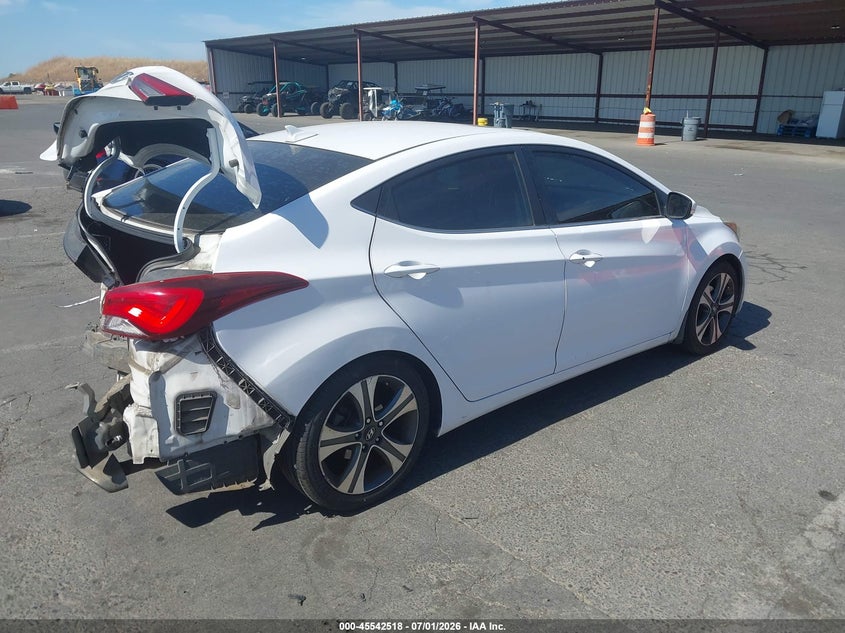 2015 Hyundai Elantra VIN KMHDH4AHXFU374778 IAAI salvage auction — REAR END, Salvage Title, sold $775 on 2026-07-29 (photo 4)