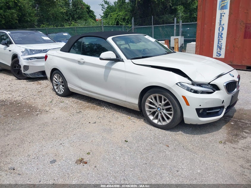 2016 BMW 2er VIN WBA1K9C59GV322902 IAAI salvage auction — FRONT END, Salvage - Greater Than 75% (Maryland), sold $1,500 on 2026-07-20 (photo 1)