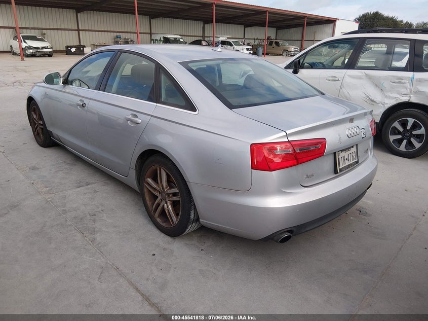 2012 Audi A6 VIN WAUBGAFC6CN006496 IAAI salvage auction — NORMAL WEAR, Original (Texas), sold $550 on 2026-07-21 (photo 3)