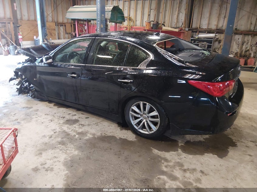 2015 Infiniti Q50 VIN JN1BV7AR6FM398822 IAAI salvage auction — FRONT END, Clear (Massachusetts), sold $500 on 2026-07-15 (photo 1)