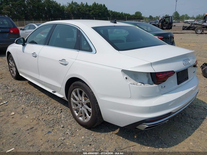 2023 Audi A4 VIN WAUABAF40PA011600 IAAI salvage auction — RIGHT SIDE, Salvage (Virginia), sold $8,600 on 2026-07-27 (photo 3)