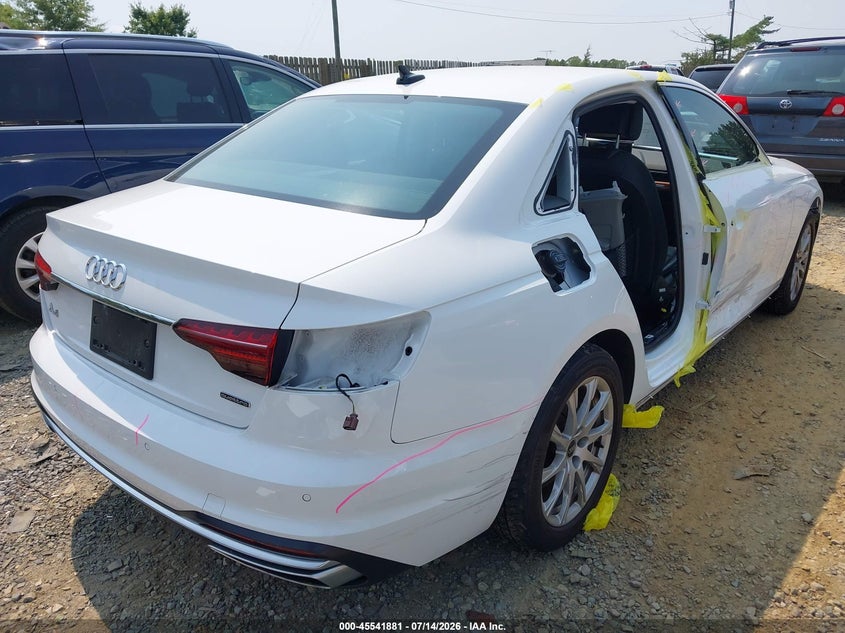 2023 Audi A4 VIN WAUABAF40PA011600 IAAI salvage auction — RIGHT SIDE, Salvage (Virginia), sold $8,600 on 2026-07-27 (photo 4)