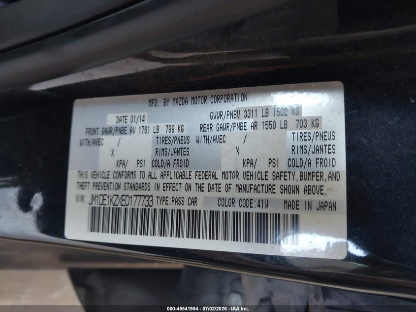 2014 Mazda 2 VIN JM1DE1KZXE0177733 IAAI salvage auction — REAR END, Clear (Virginia), sold $575 on 2026-07-24 (photo 9)